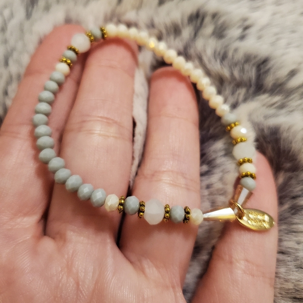 New Hand Made Glass Bead & Stone Bracelet - Picture 3 of 9
